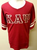 Kappa T Shirt V Neck Crimson.jpg